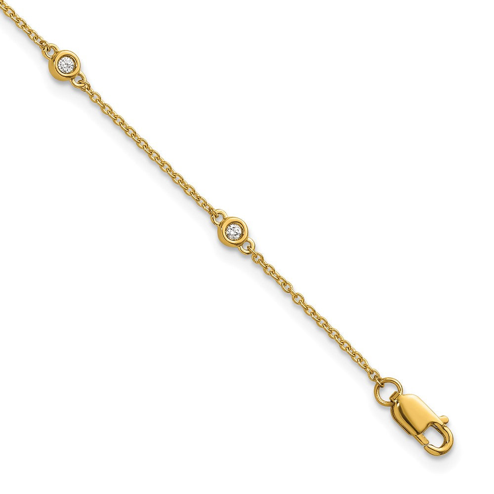 14k Diamond Station Cable Bracelet
