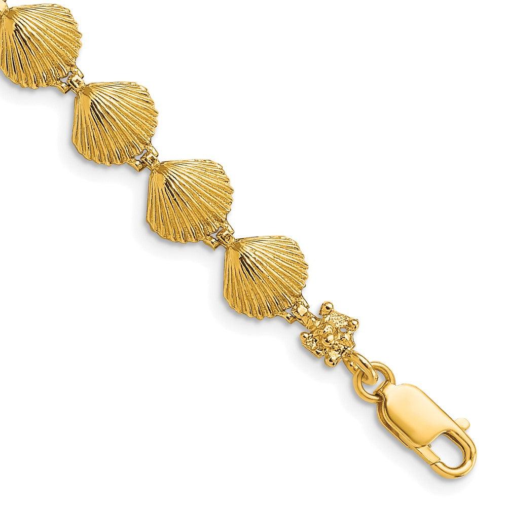 14k Scallop Shell Bracelet 7 inches