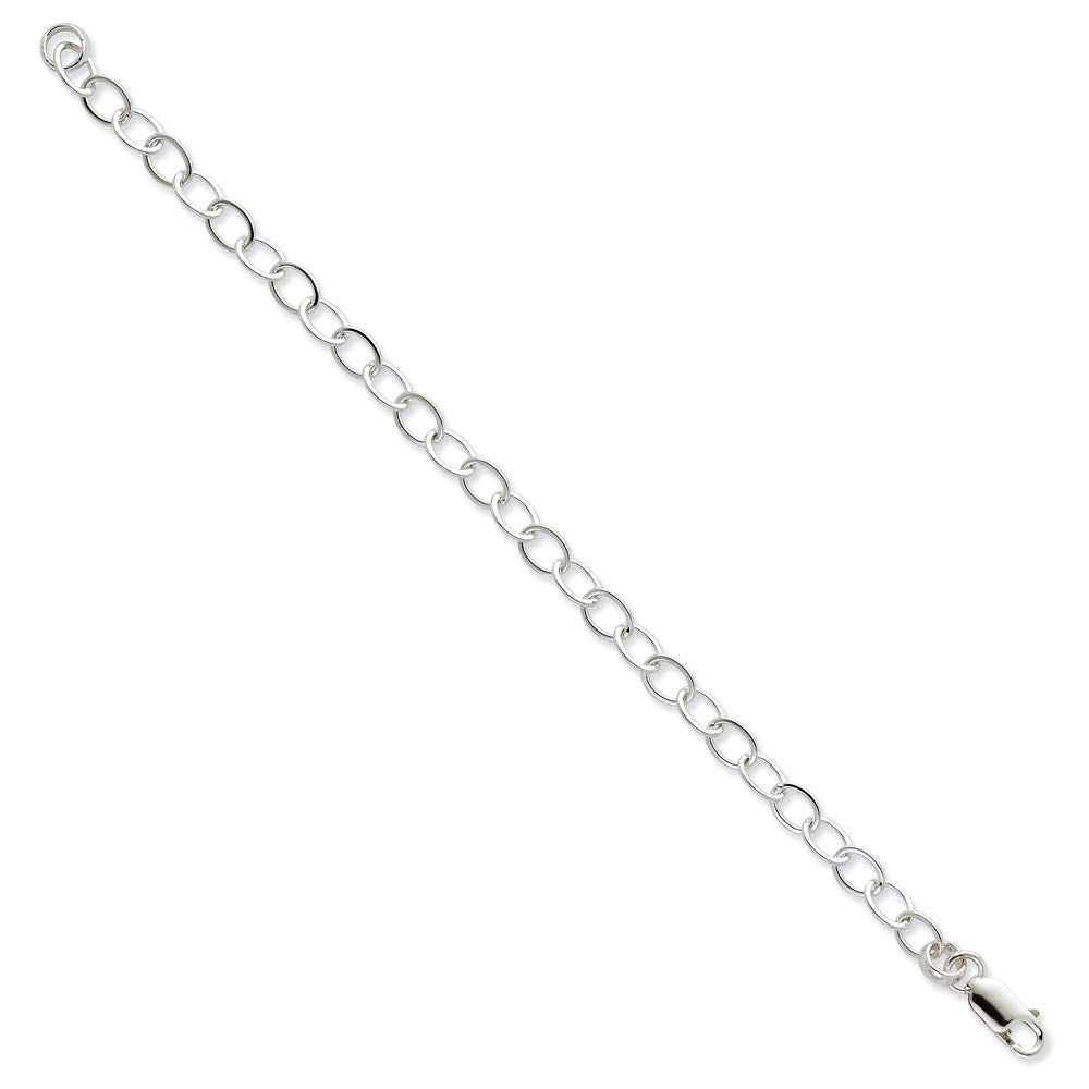 Amore La Vita Sterling Silver Rhodium-plated Polished 6mm 7.5 inch Fancy Link with Lobster Clasp Charm Bracelet