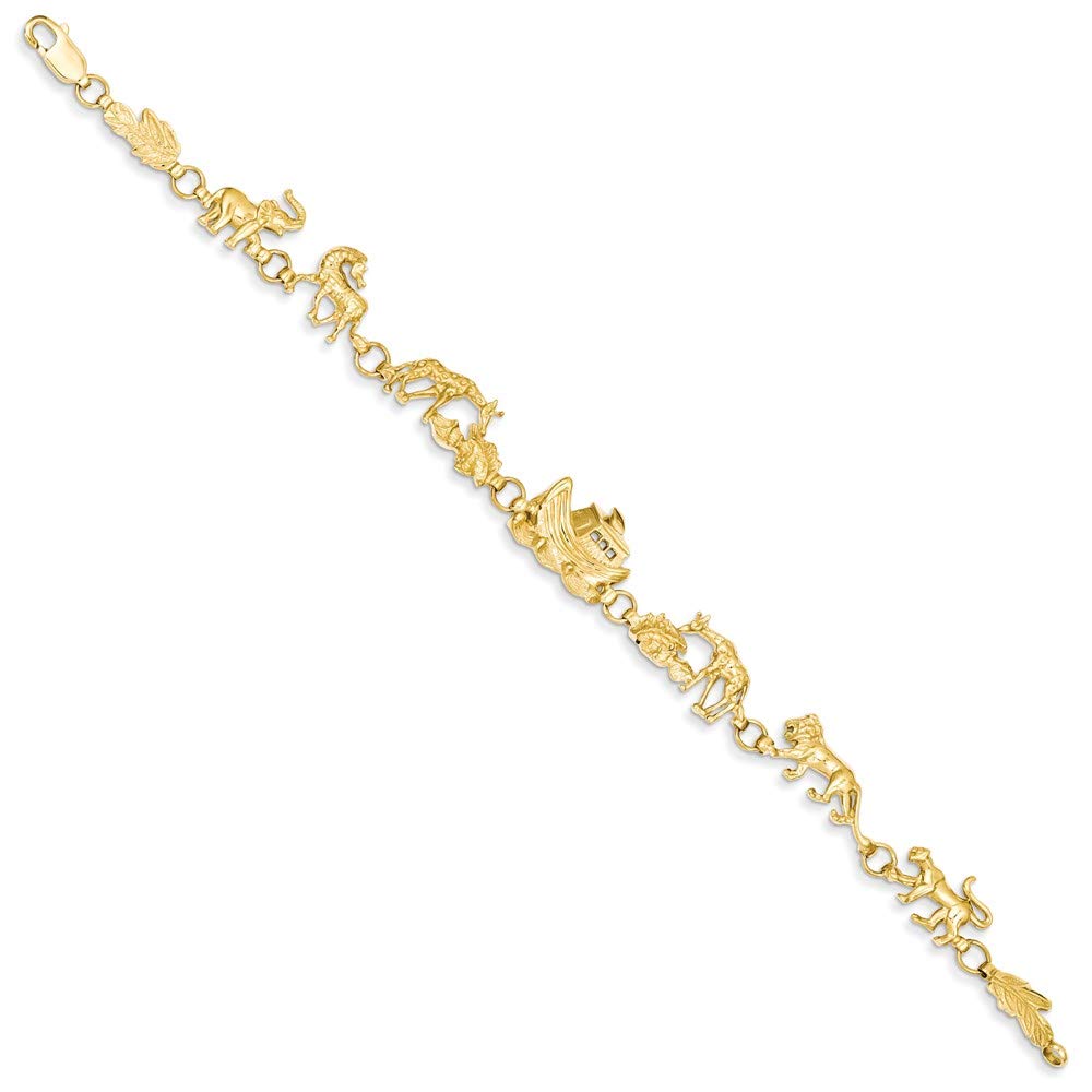 14k Polished Noahs Ark 7 inch Bracelet