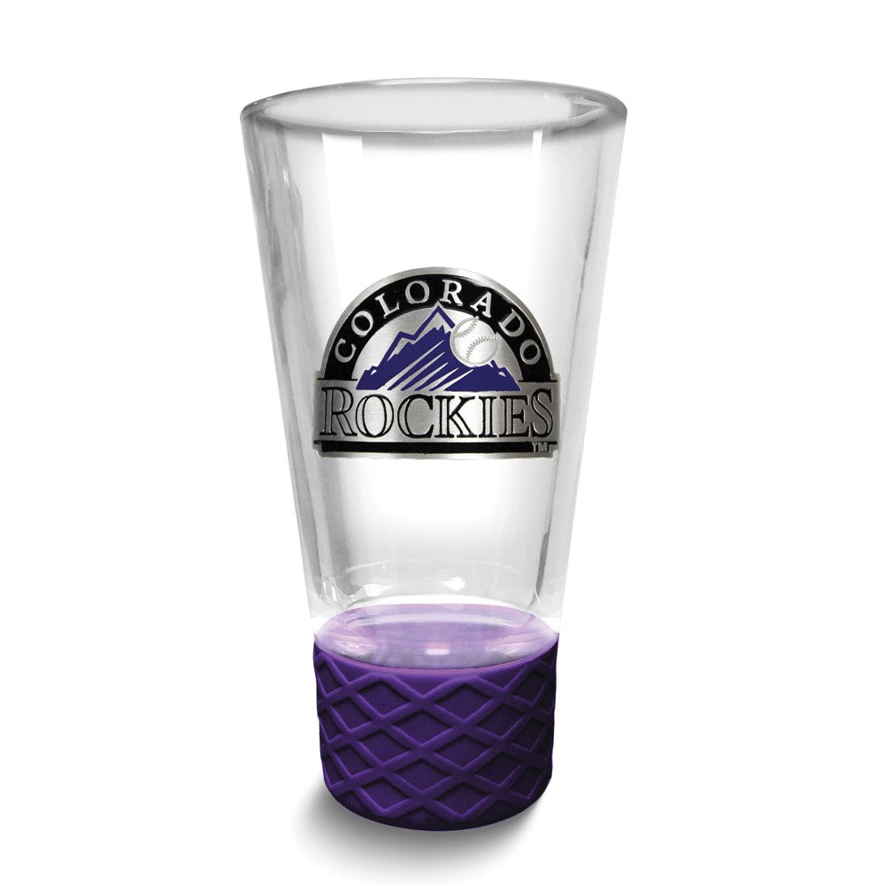 MLB Colorado Rockies Collectors 4 oz. Shot Glass with Silicone Base