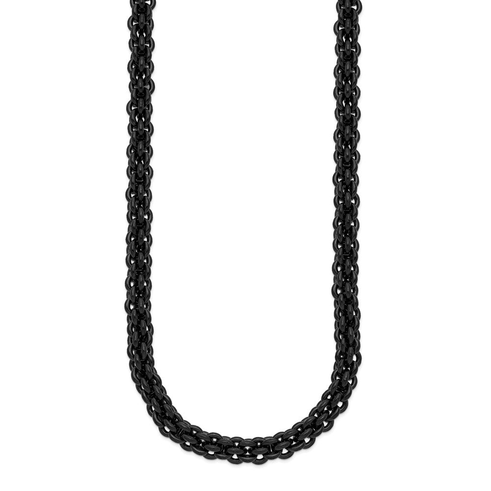 Stainless Steel Polished Black IP-plated 24in Necklace