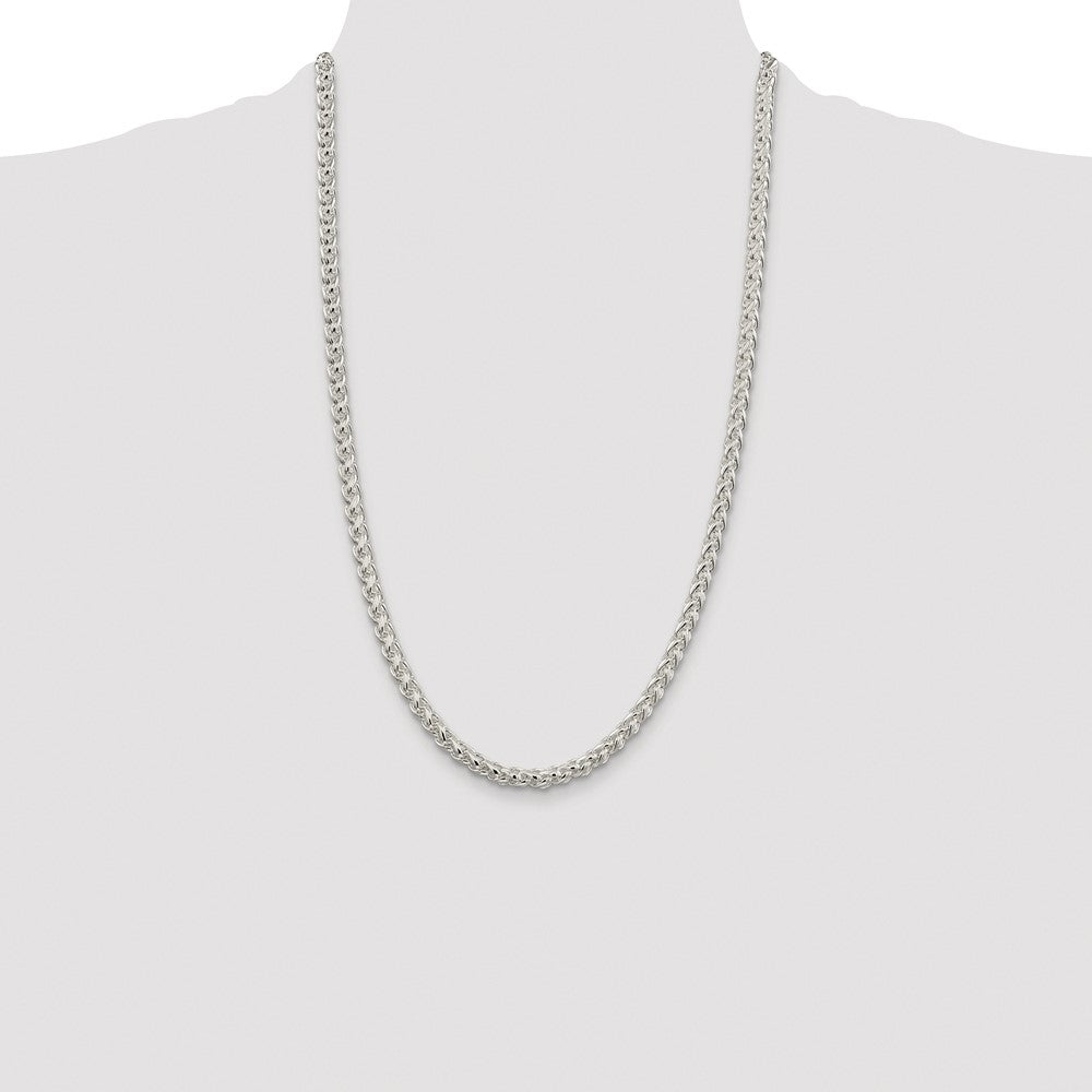 Sterling Silver Rhodium-plated 5mm Round Spiga Chain