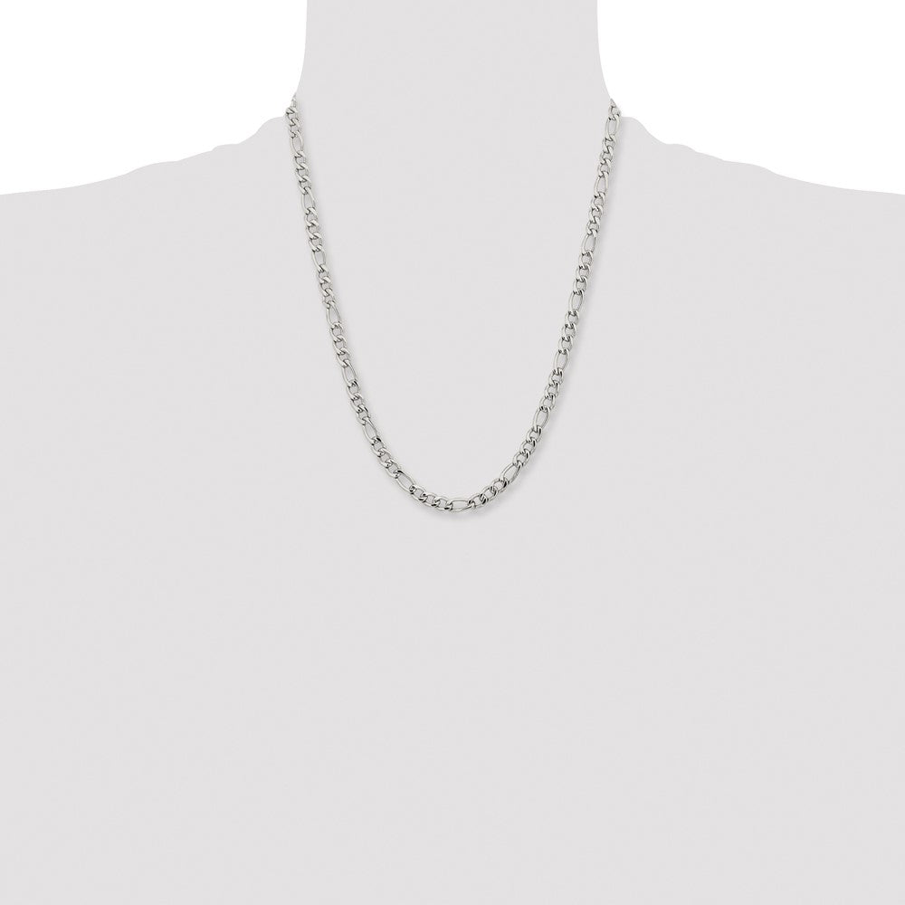 Stainless Steel Polished 6.3mm 22in Figaro Chain