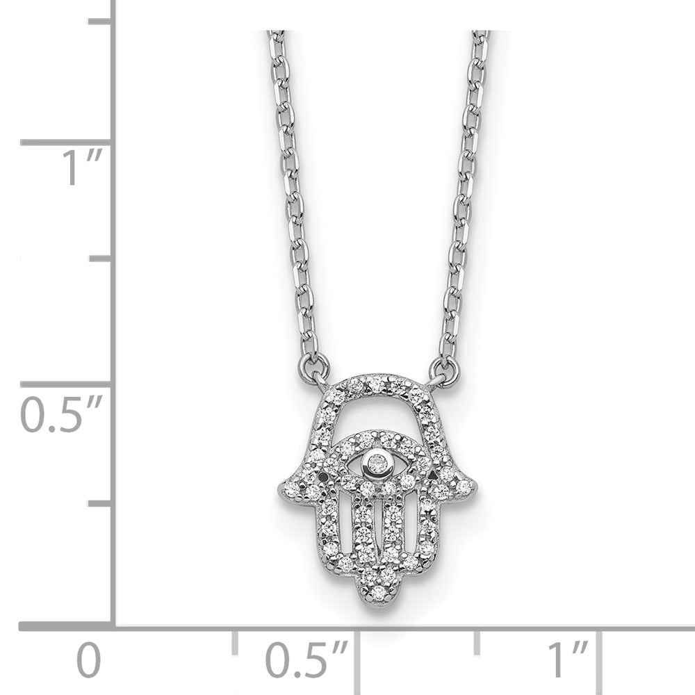 Sterling Shimmer Sterling Silver Rhodium-plated CZ 45 Stone 16 inch with 2 inch extender Chamseh Necklace 16 Inches