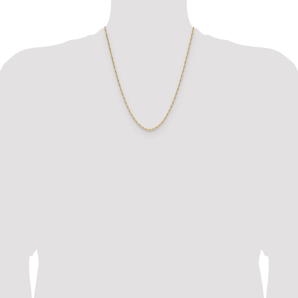 14K 1.75mm D/C Open Long Link Cable Chain