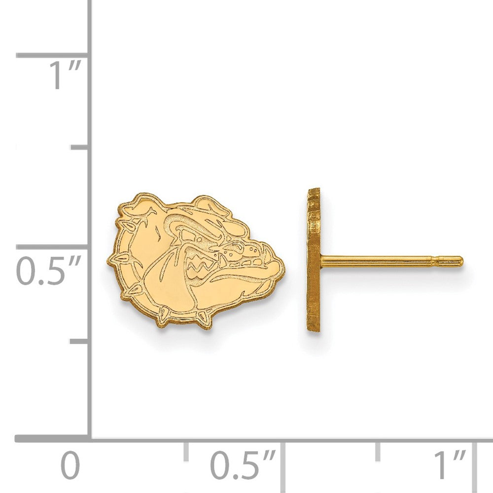 Sterling Silver Gold-plated LogoArt Gonzaga University Bulldog Extra Small Post Earrings