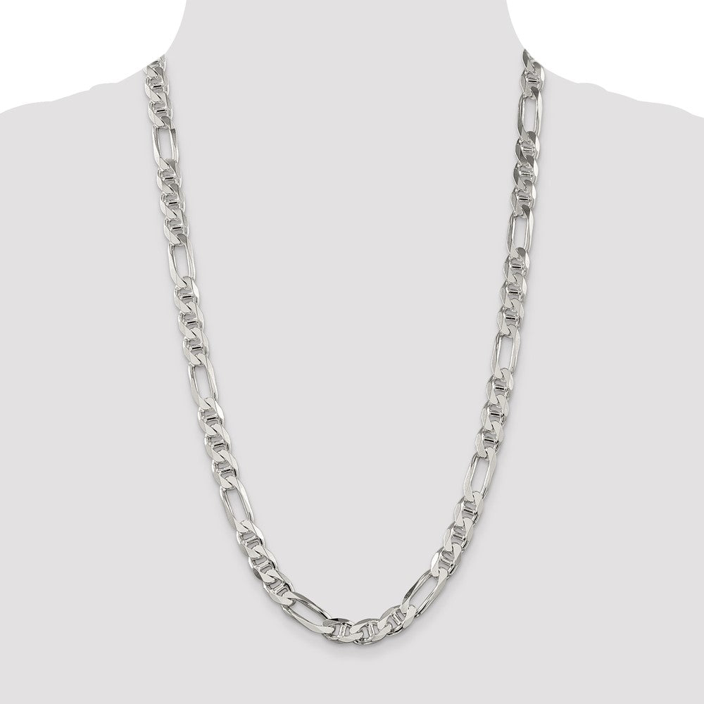 Sterling Silver 8.75mm Figaro Anchor Chain 26 Inches