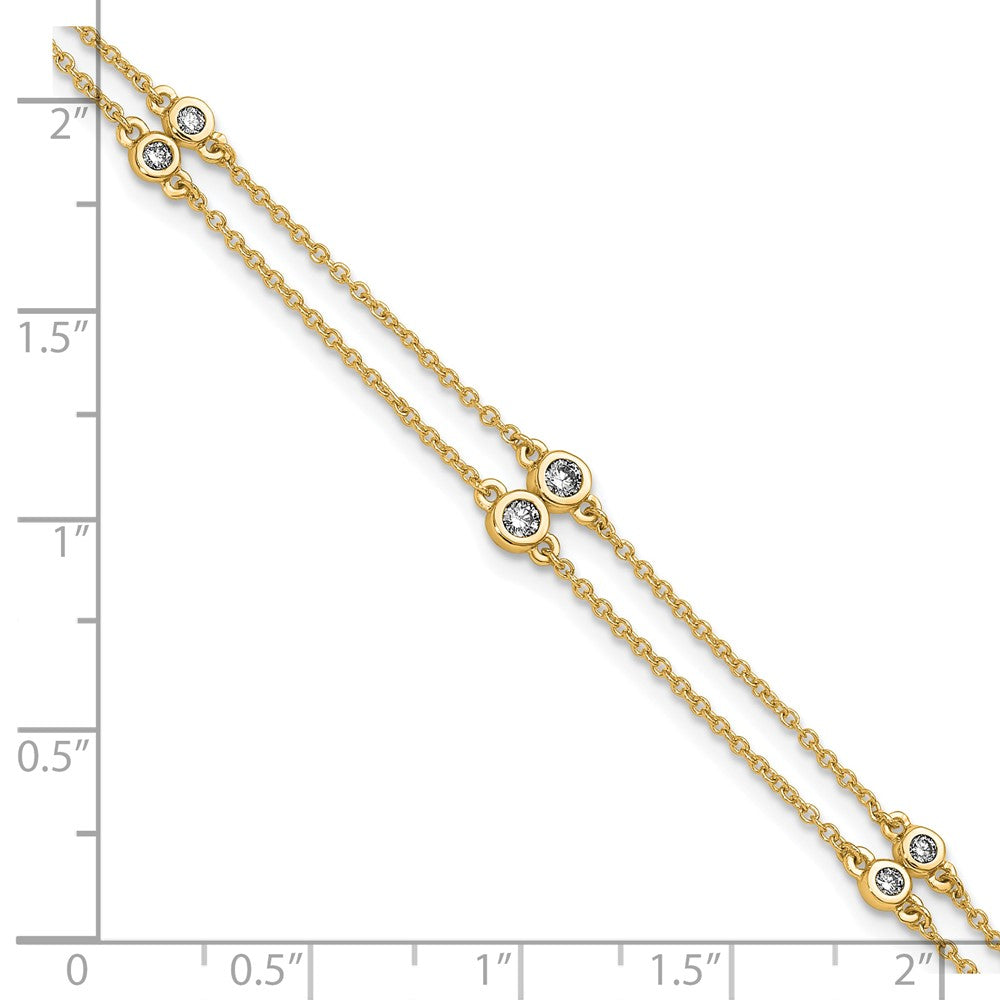 14k Complete 1/4 carat Diamond Multi-Station Double Strand 7 inch Bracelet