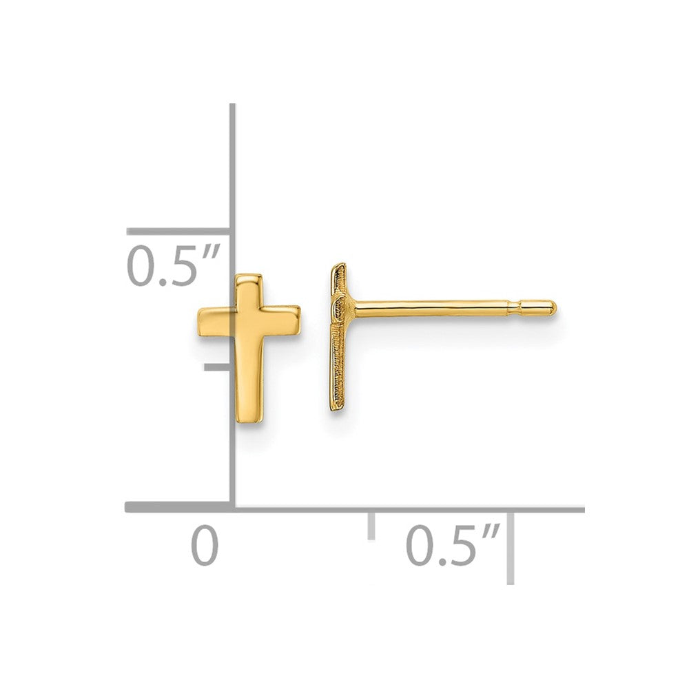 10k Polished Cross Post Earrings