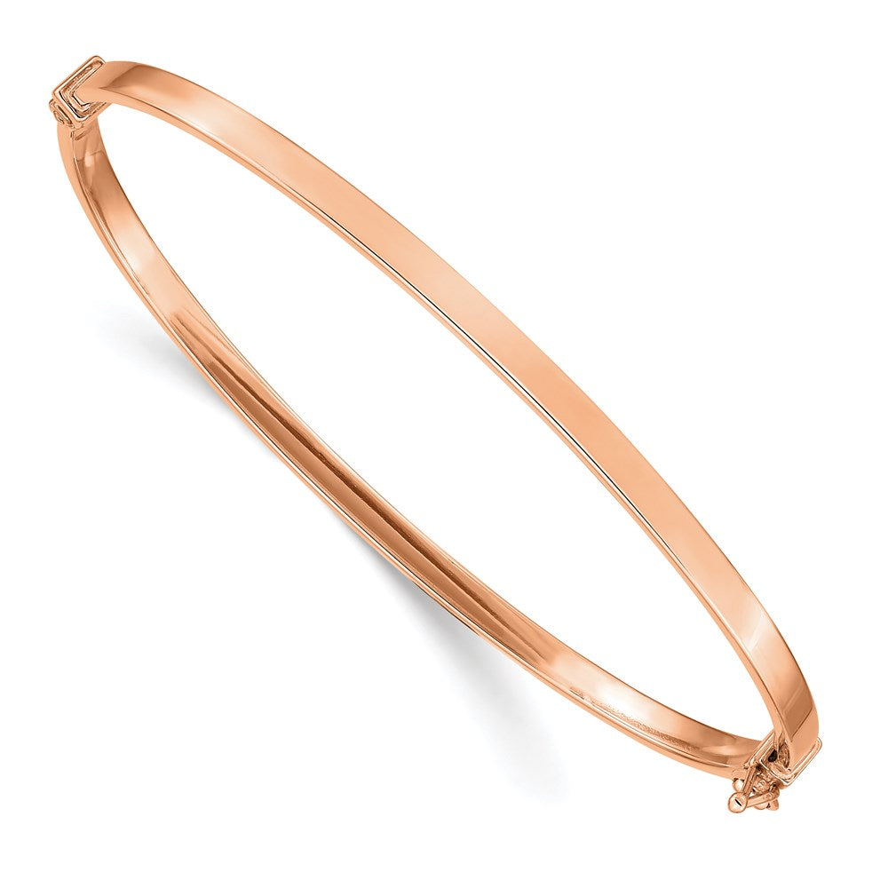 14k Rose Gold Polished Hinged Bangle Bracelet 7 inches