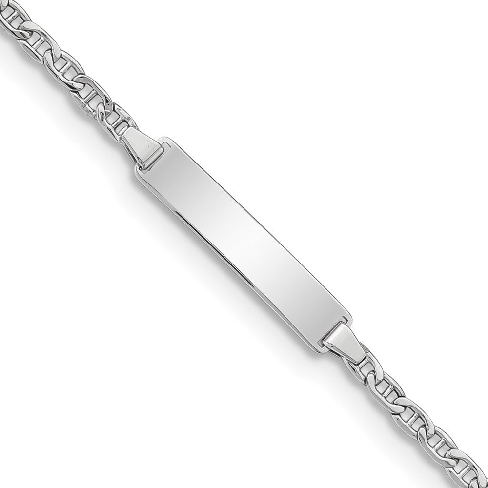 14k WG Semi-Solid Anchor Link ID Bracelet 7 inches