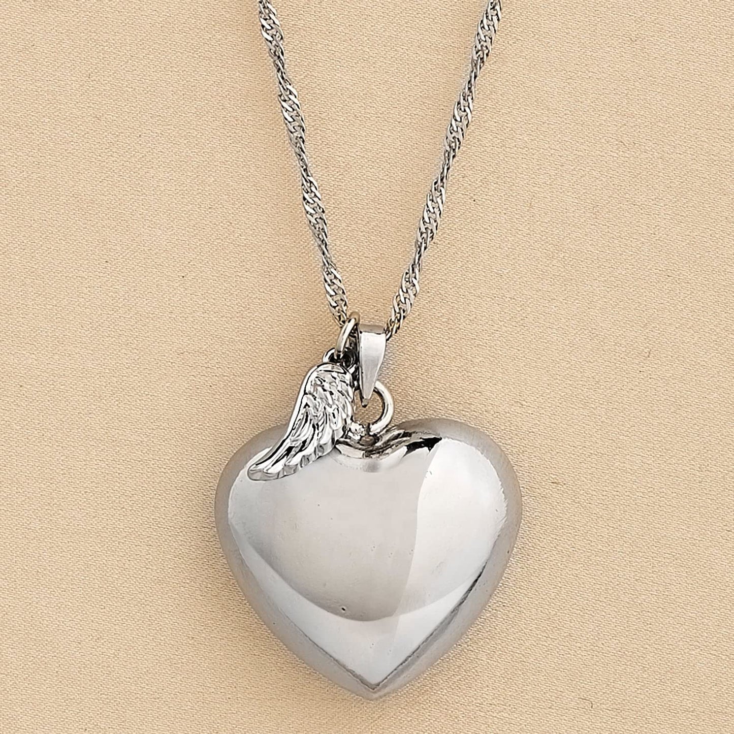 ROMAN Womens Chiming Heart Pendant Necklace Necklace, 1" Heart on 36" Chain