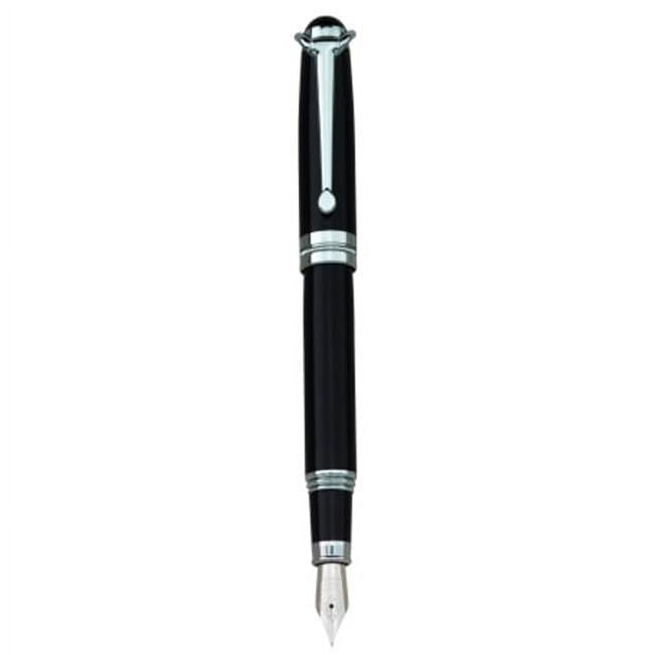 Charles Hubert Glossy Black Finish with Silver-tone Accents Fountain Pen QGL7905
