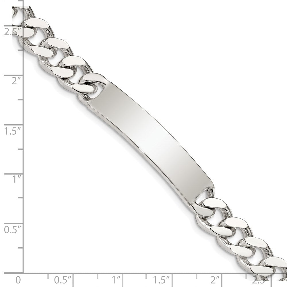 Sterling Silver 8inch Polished Engraveable Curb Link ID Bracelet 8 inches