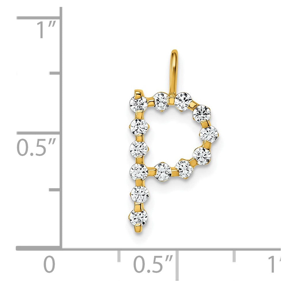 True Origin 14k 3/8 carat Lab Grown Diamond VS DEF Alphabet P Pendant