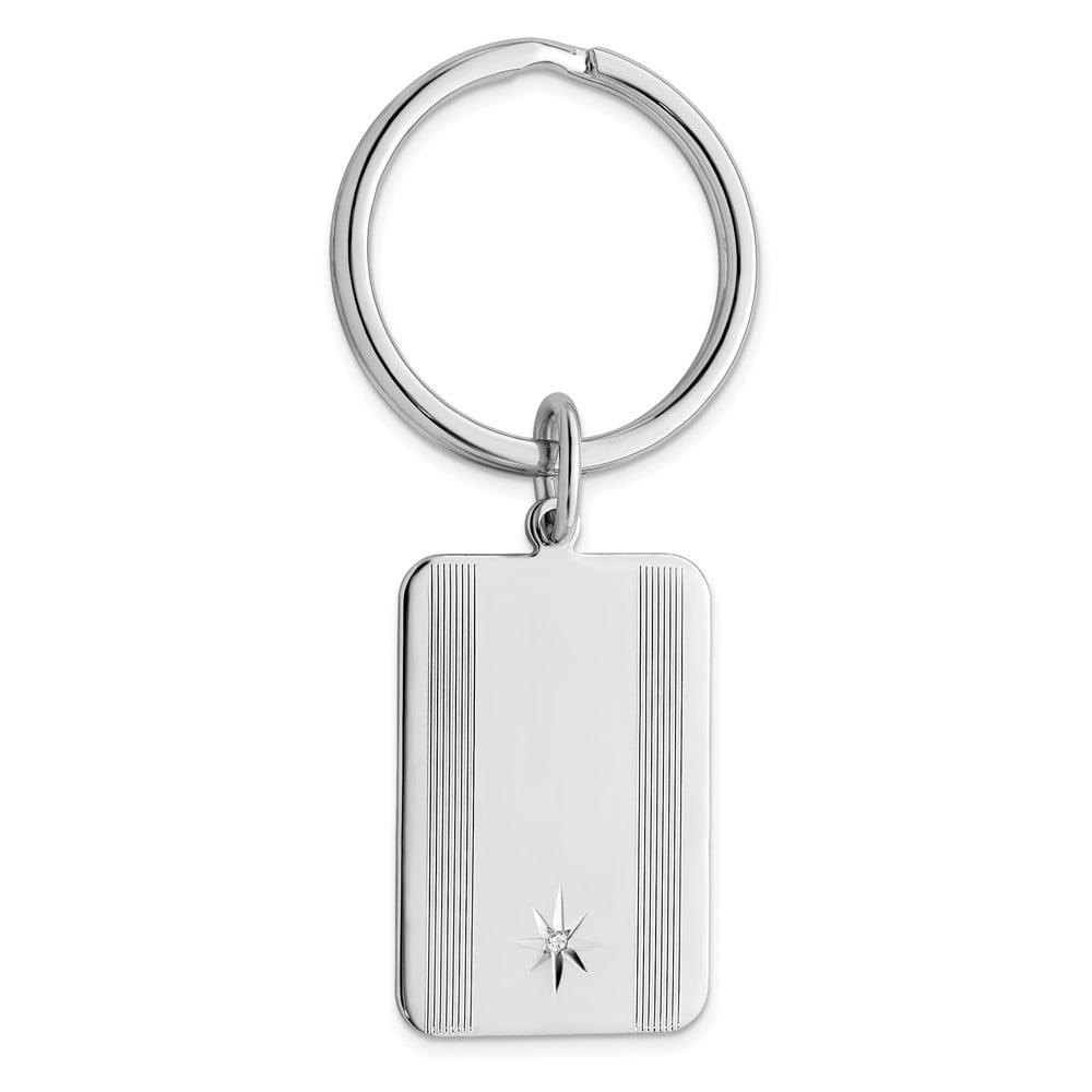 Rhodium-plated Kelly Waters Star Cut .001ct. Diamond Key Ring QGL8716