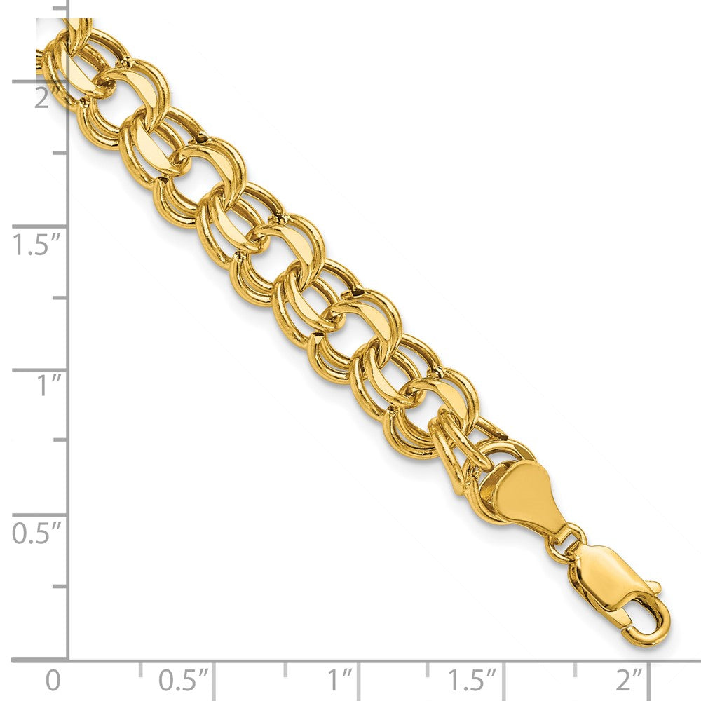 10k Lite 8mm Double Link Charm Bracelet