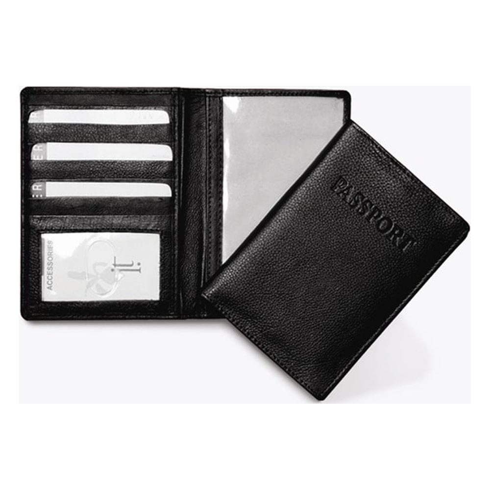 Black Leather Passport Cover