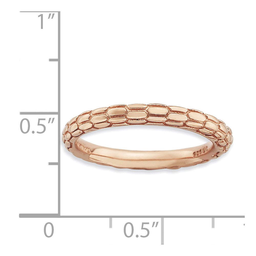 Sterling Silver Stackable Expressions Pink-plated Domed Ring