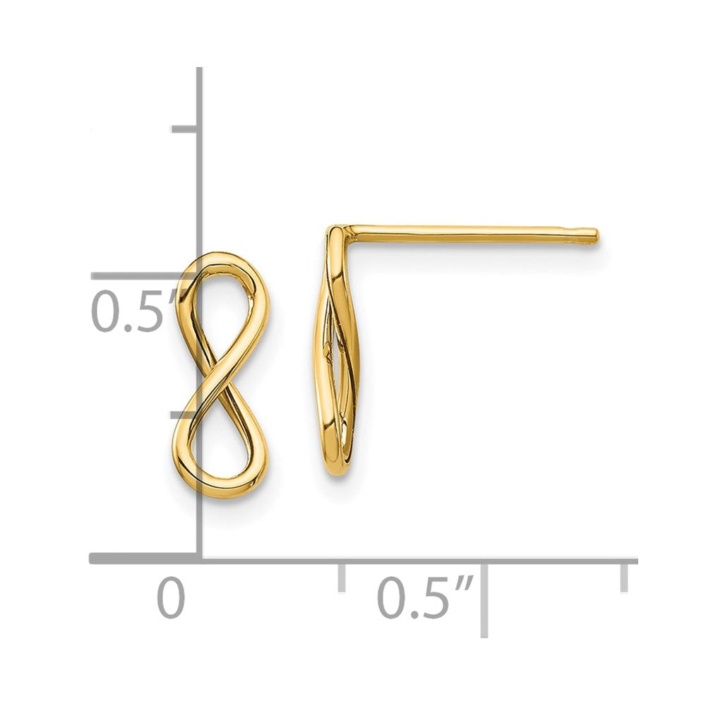 10k Polished Infinity Post Earrings