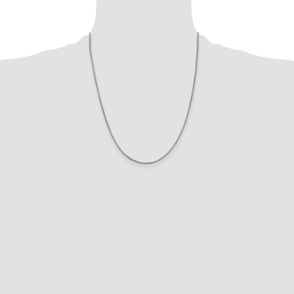 Sterling Silver 1.25mm Round Box Chain 22 Inches