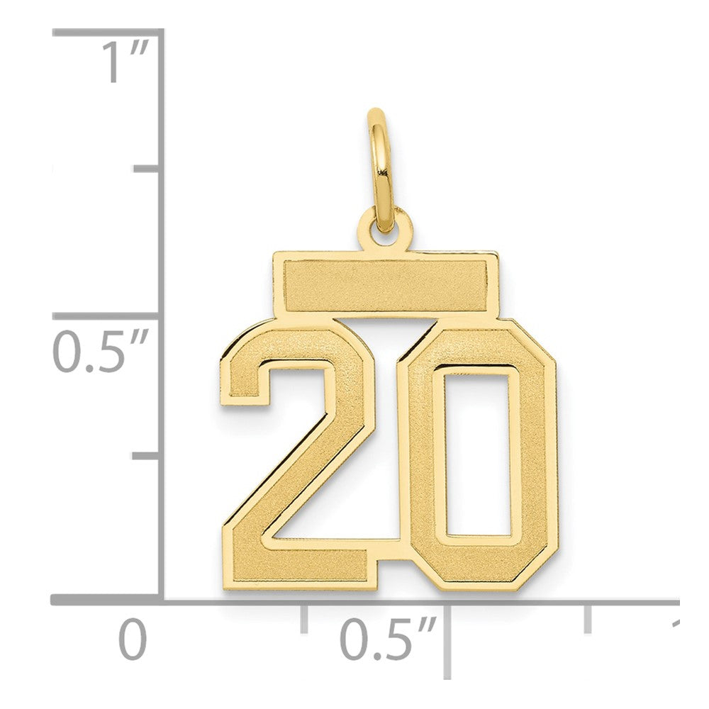 14k Small Satin Number 20 Charm