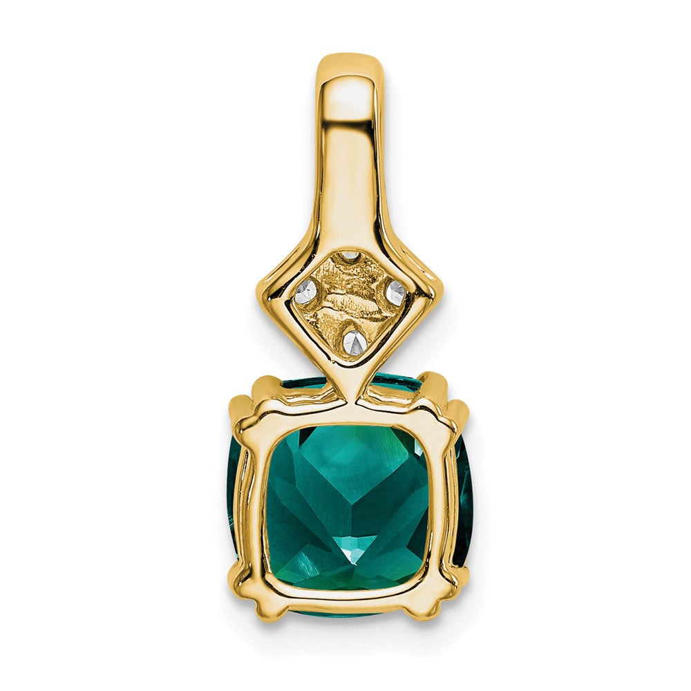 14k 1/5 carat Lab Grown Diamond VS/SI+ G+ and Lab Created Alexandrite Pendant
