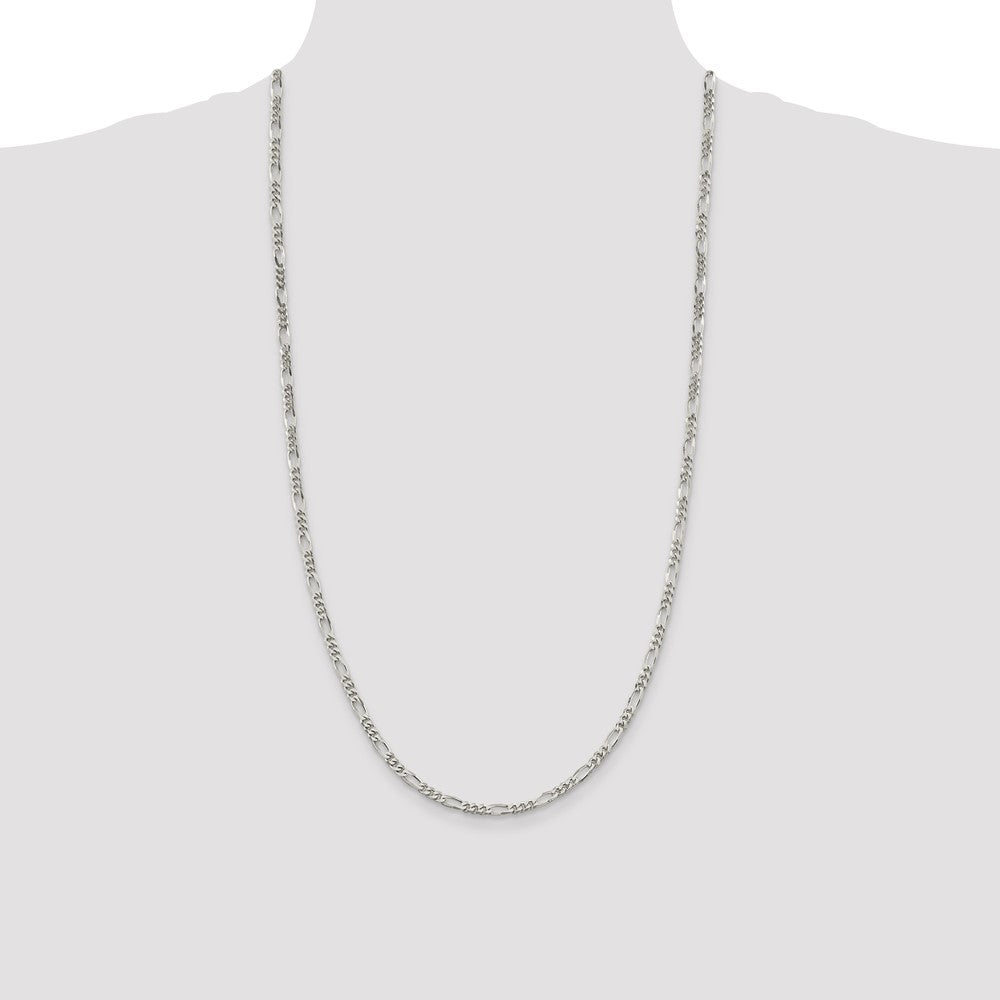 Sterling Silver 3.5mm Figaro Chain 28 Inches