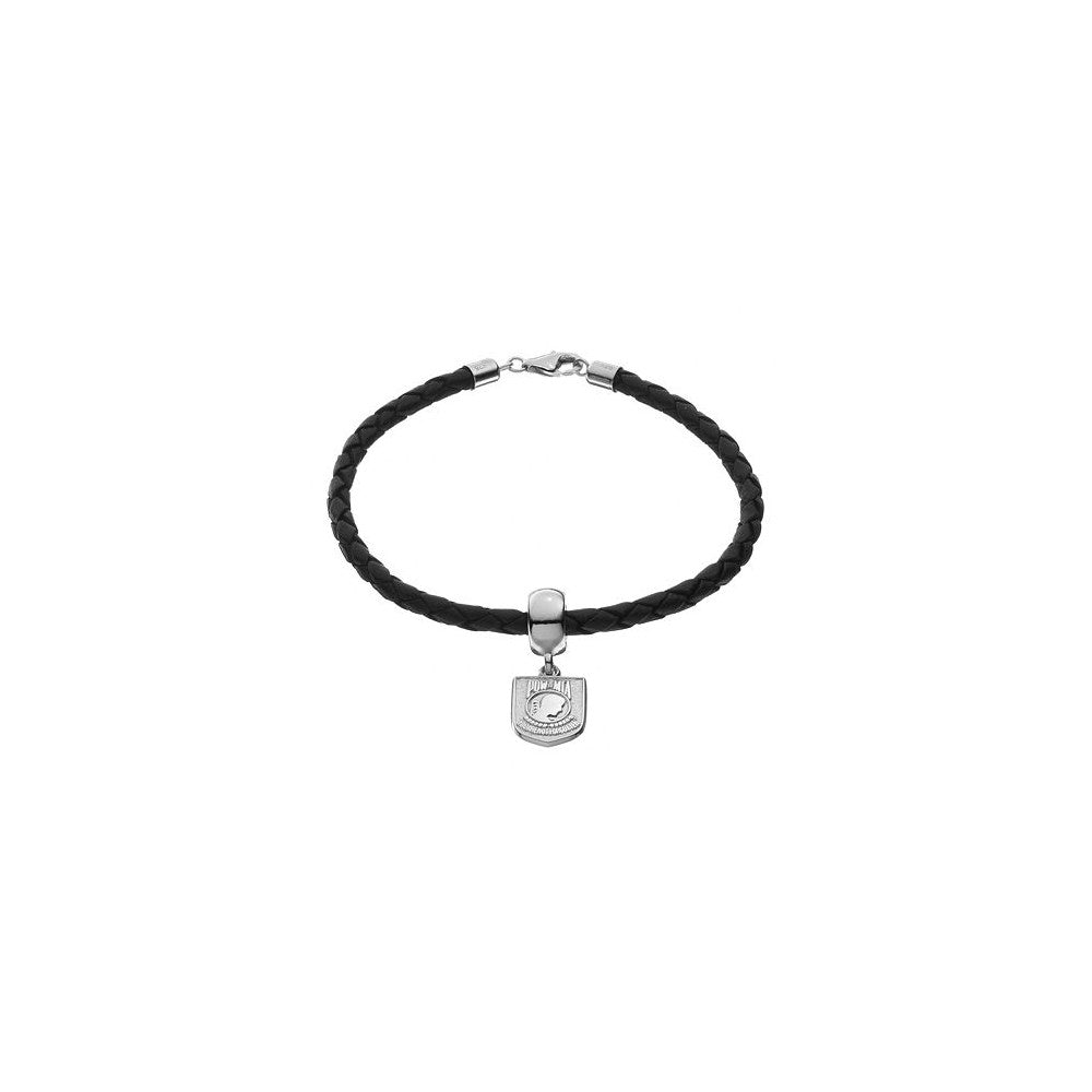 SS POW AN MIA CHARM .5 x 3/8 BEAD BAIL AND BRACELET
