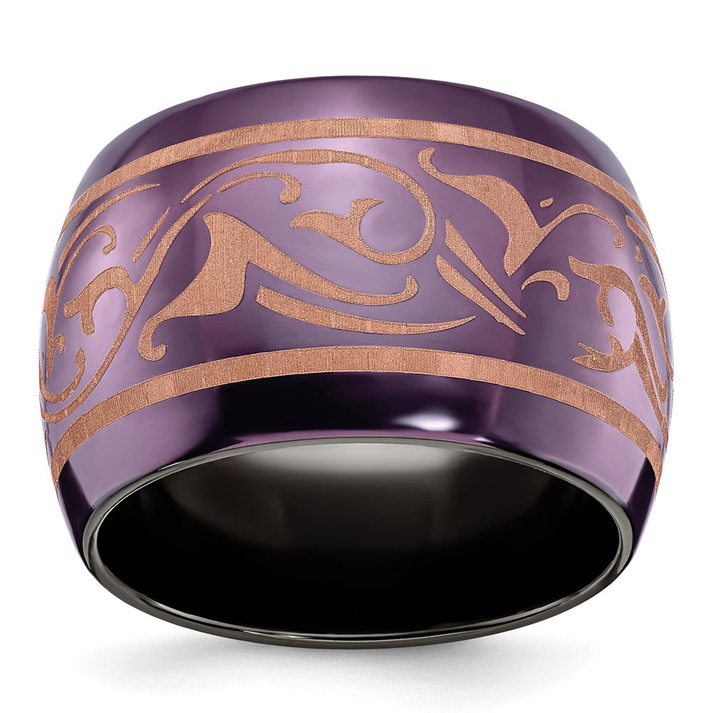 Edward Mirell Black Ti Domed Anodized Copper Color Band
