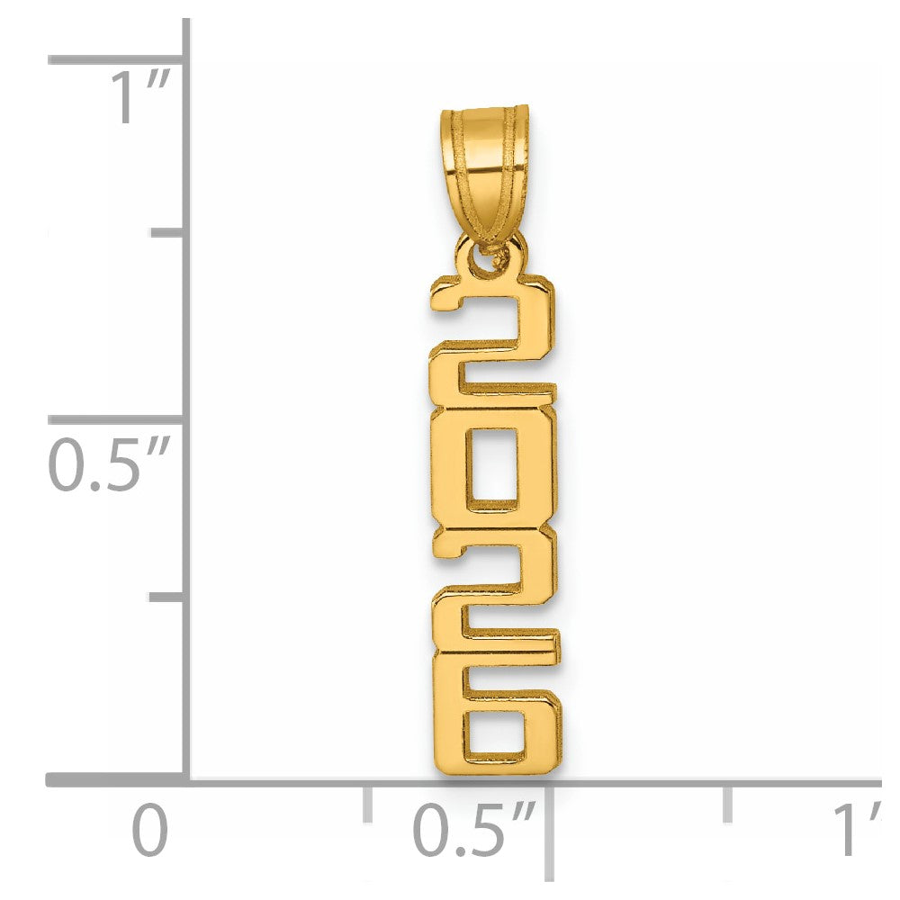 14K Polished Vertical 2026 Graduation Charm