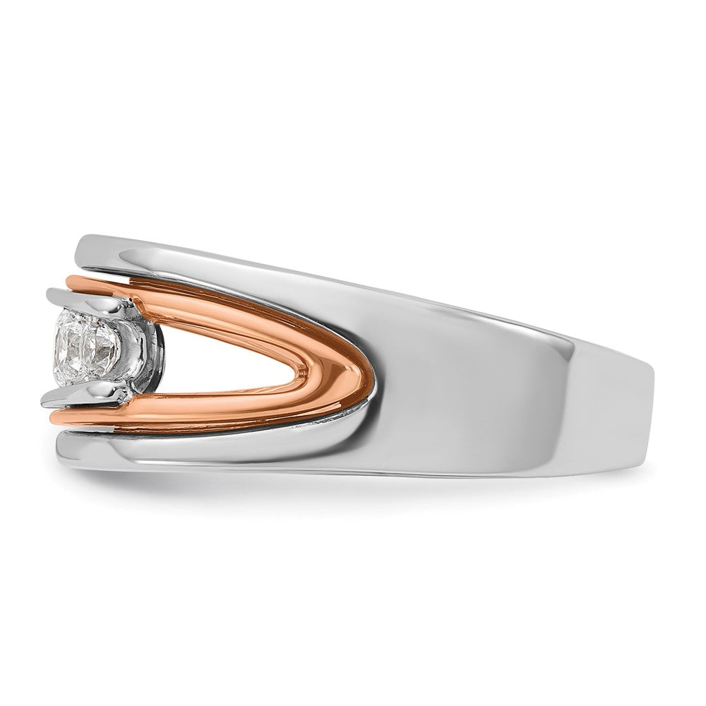 IBGoodman 14k Rose and White Gold Men's Polished Cut-Out 5-Stone Ring Mounting