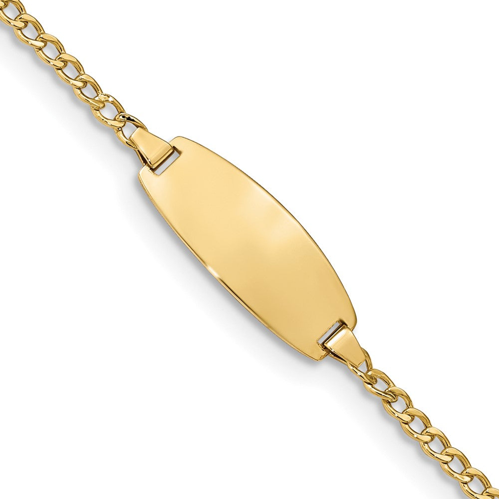 14k Semi-Solid Oval Curb ID Bracelet 6 inches