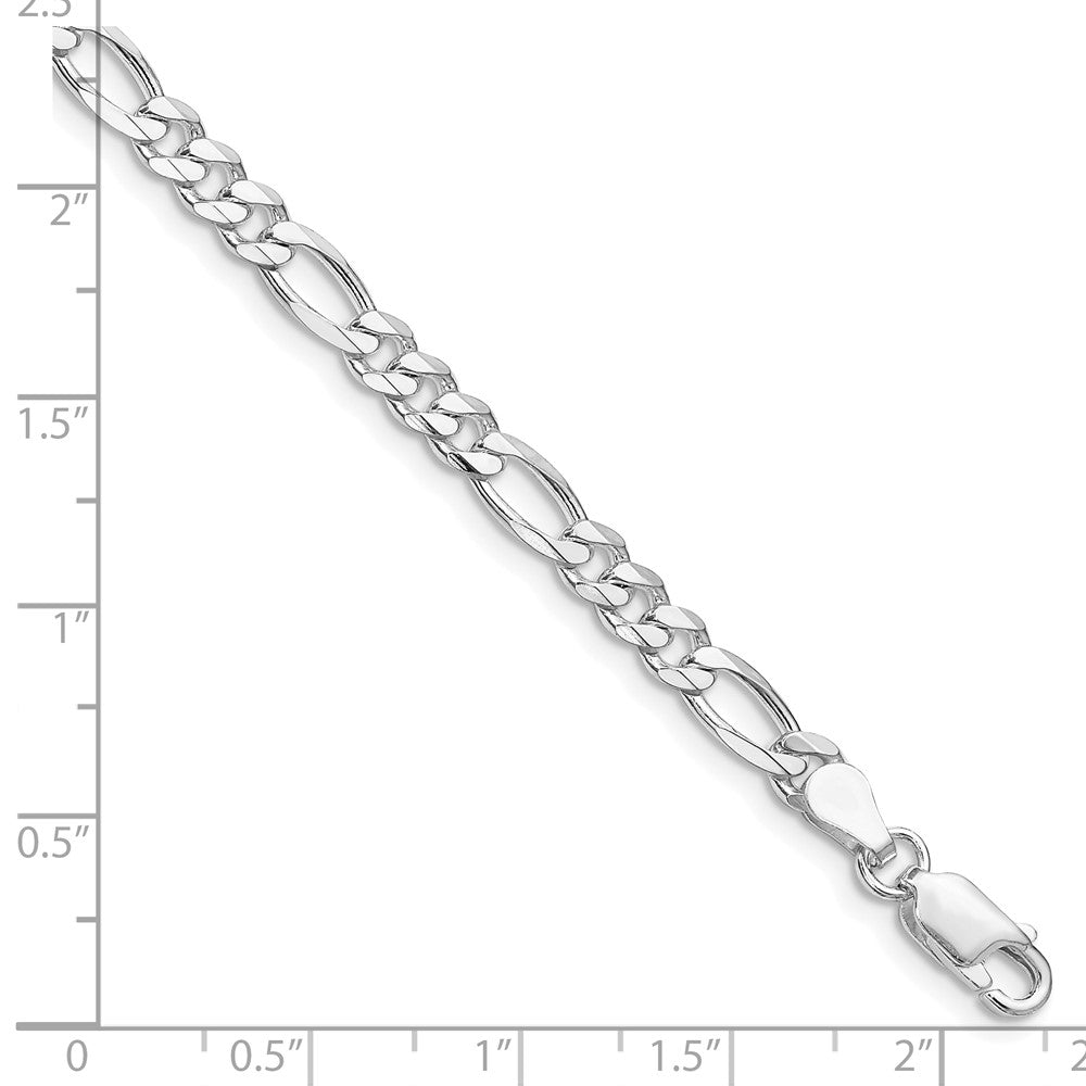 Sterling Silver Rhodium-plated 4.5mm Figaro Chain 8 inches