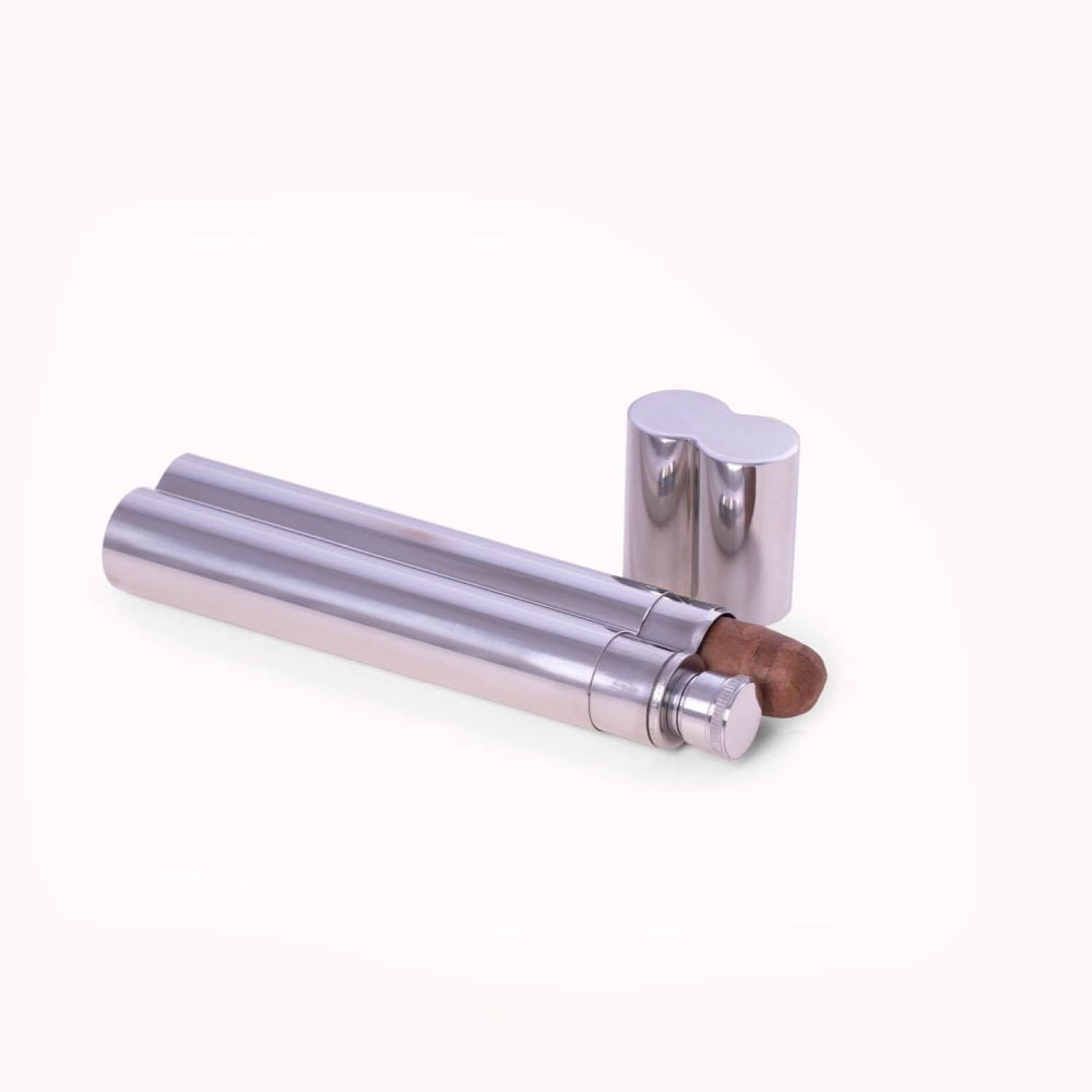 Bey Berk Felix Flask and Cigar Tube
