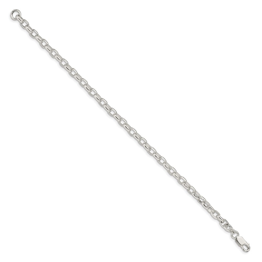 Sterling Silver 4.4mm Oval Fancy Rolo Chain 7 inches
