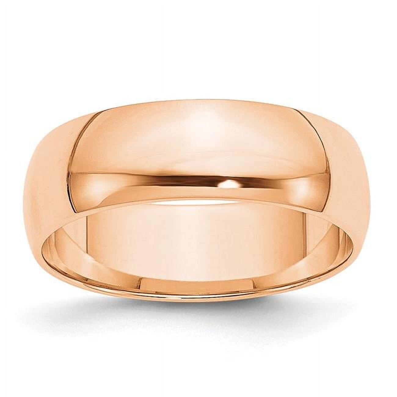 10k Rose Gold 6mm Lightweight Half Round Wedding Band Size 9