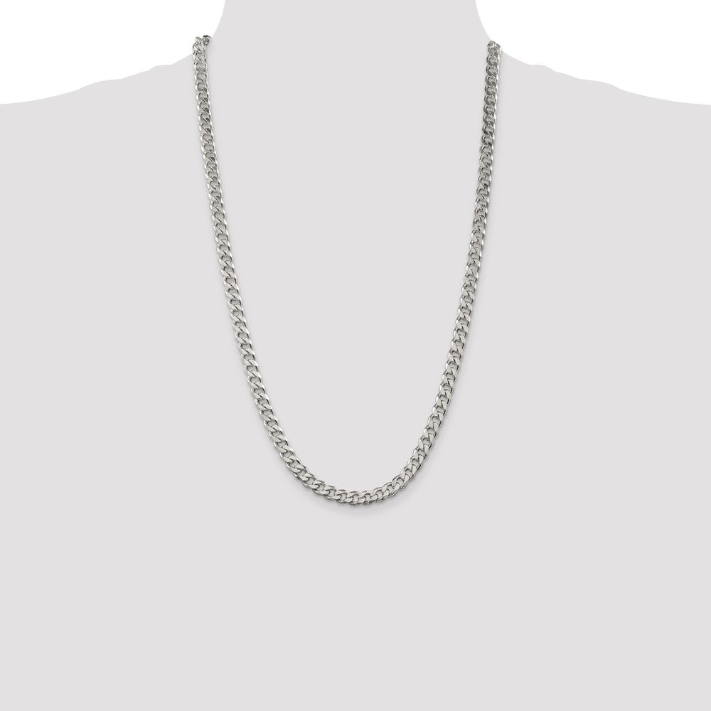 Sterling Silver 6.5mm Curb Chain 26 Inches