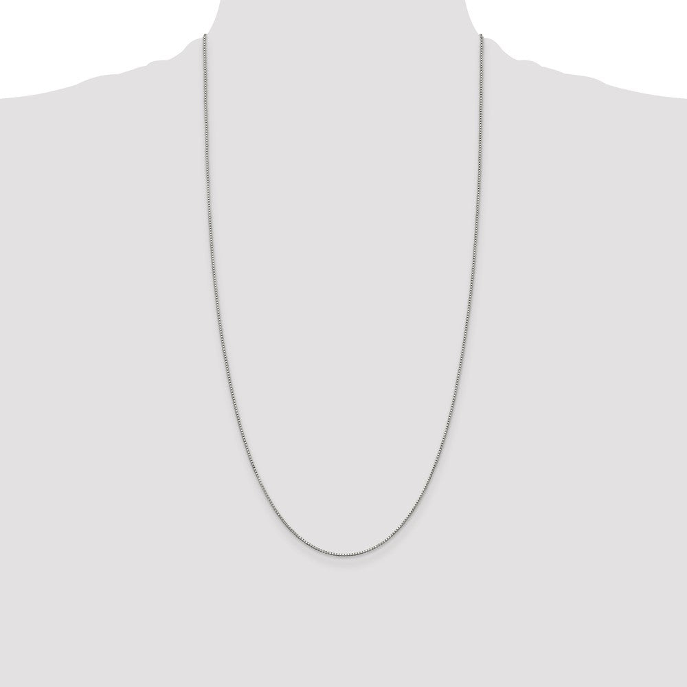Sterling Silver Rhodium-plated .9mm Box Chain 28 Inches