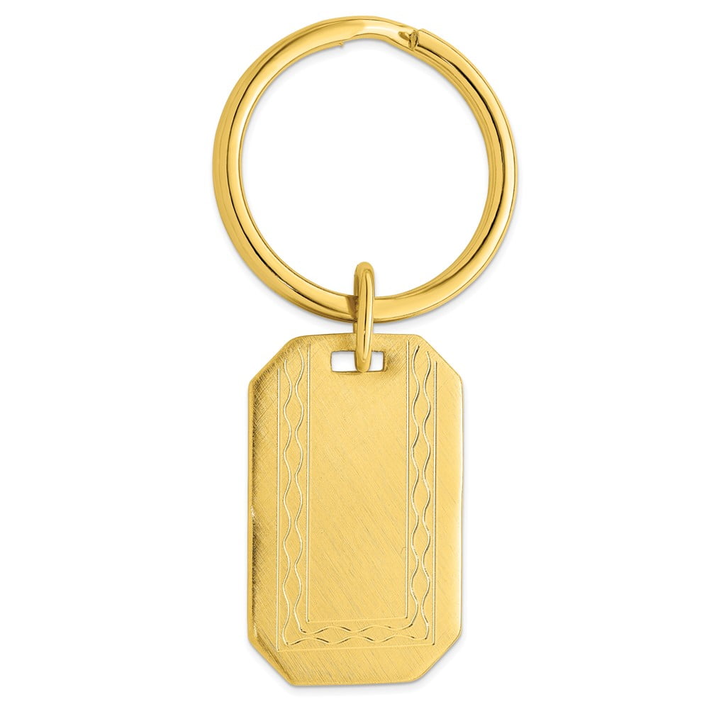 Gold-plated Kelly Waters with Engraveable Area Florentine Key Ring QGP3791