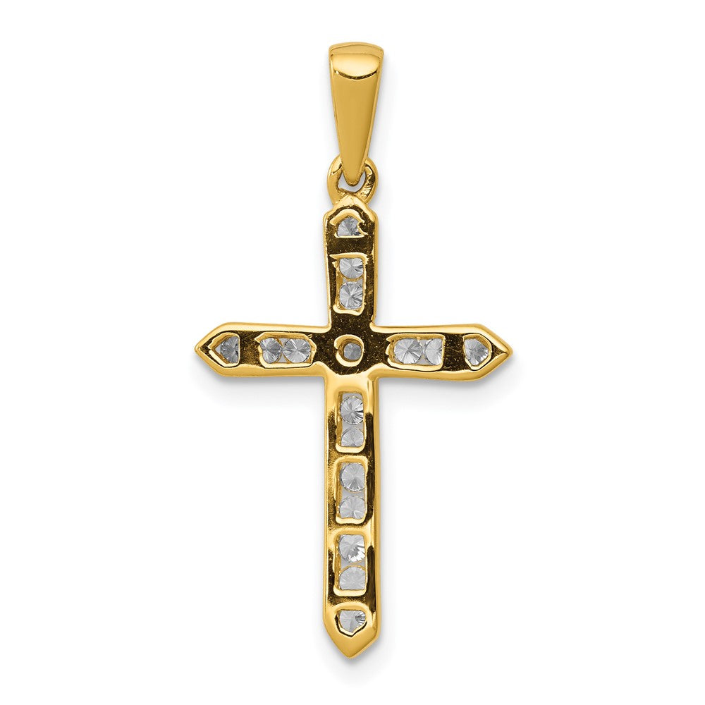 14k 1/4 carat Lab Grown Diamond VS/SI+ G+ Cross Pendant