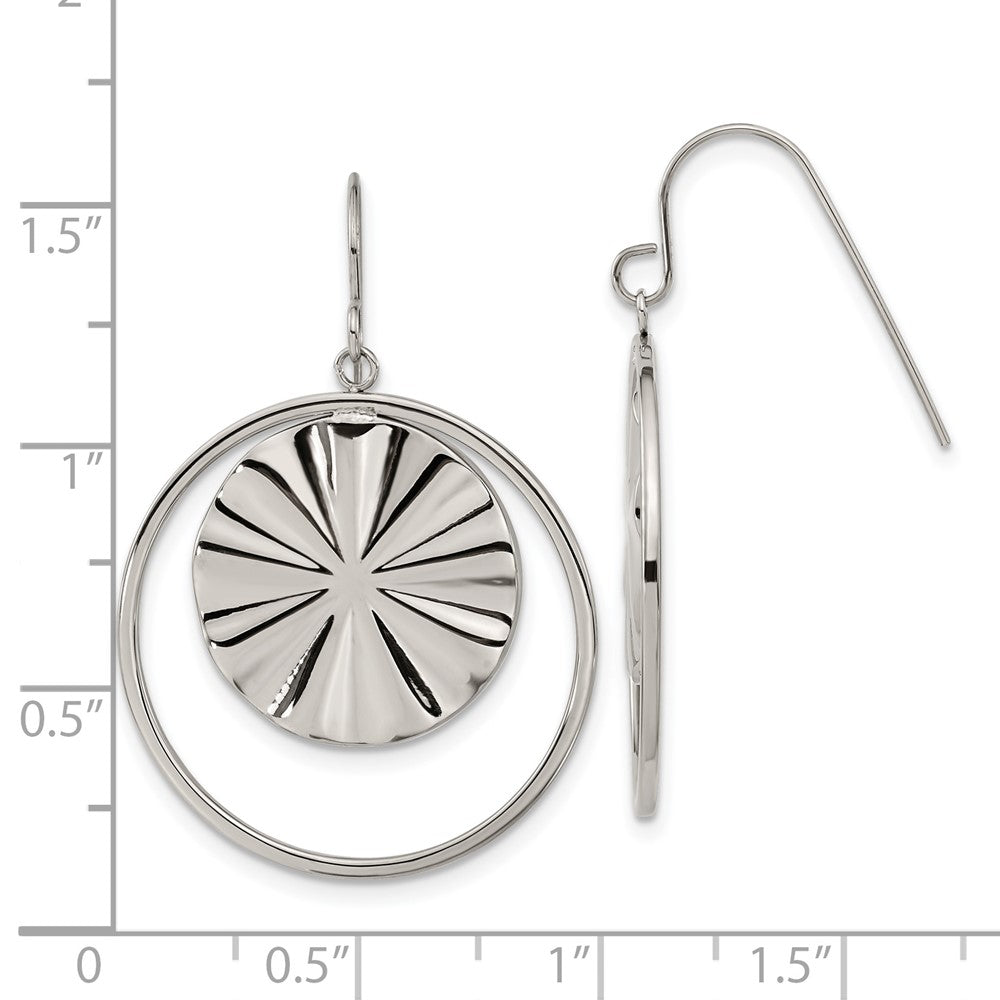 Stainless Steel Polished Shepherd Hook Dangle Earrings