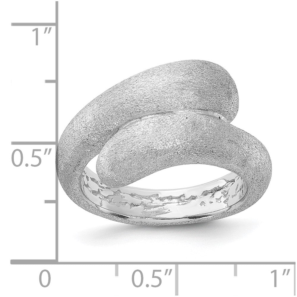 Sterling Silver Rhodium-plated Satin Size 9 Ring