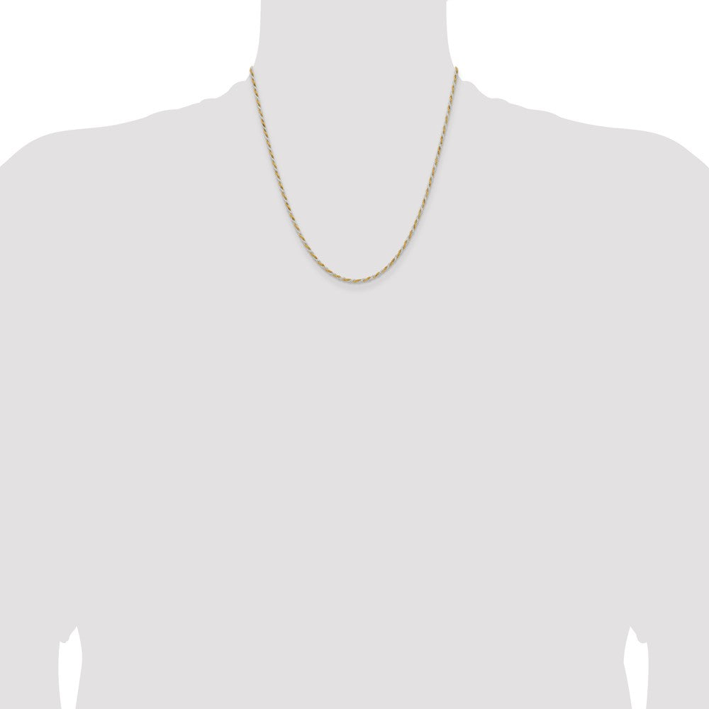 Sterling Silver And Vermeil 1.85mm Diamond-cut Rope Chain 20 Inches
