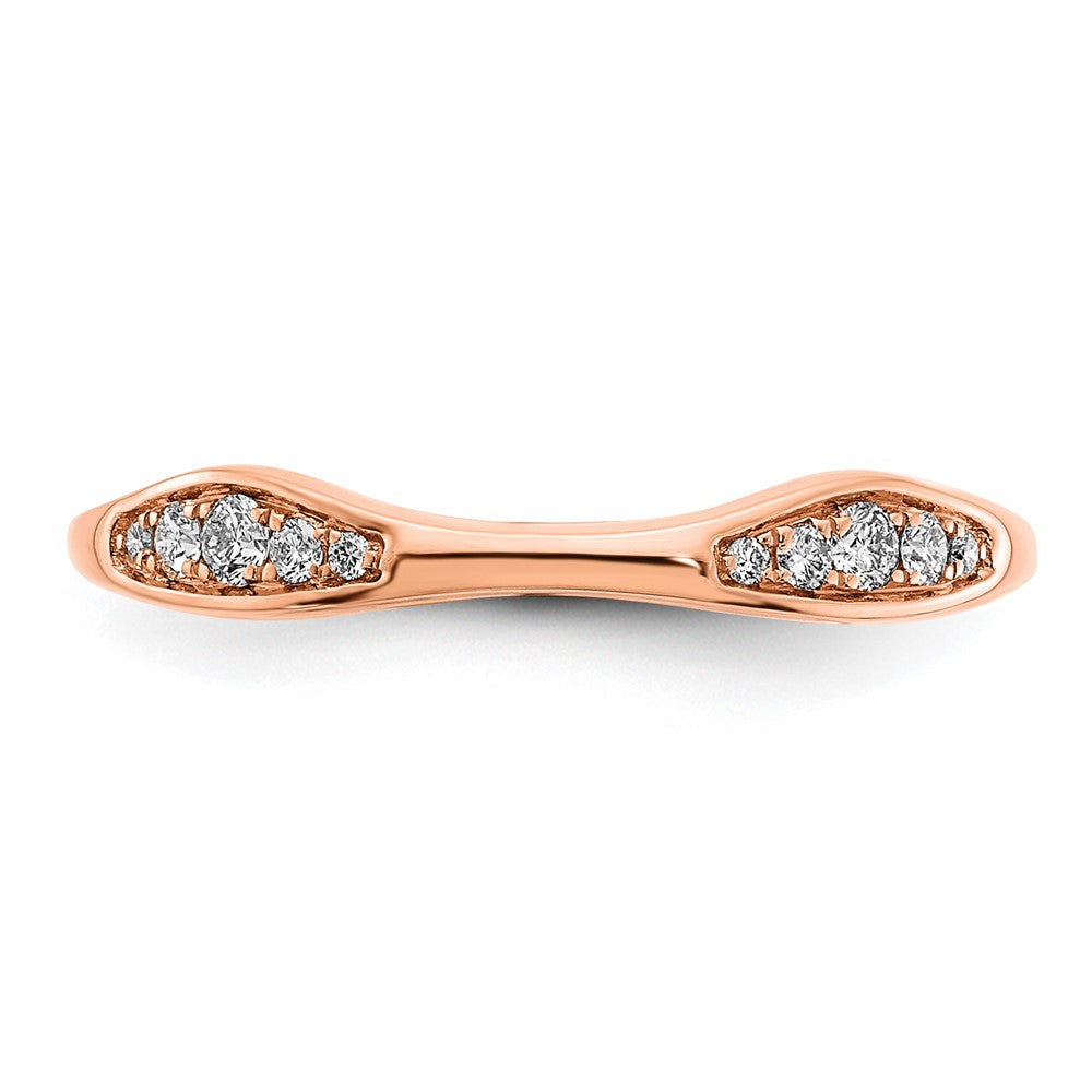 Two Hearts, RG Sterling Silver CZ Contoured Wedding Band