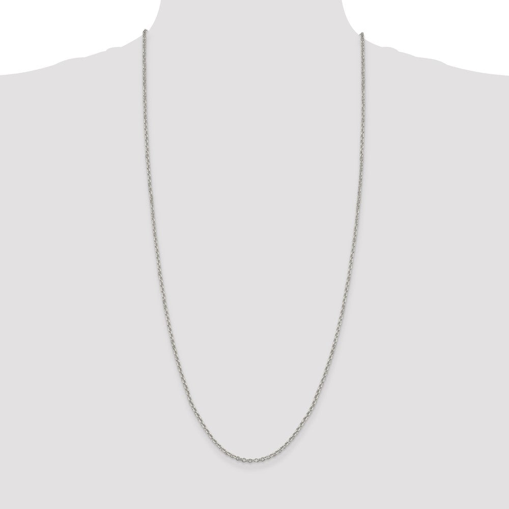 Sterling Silver 2.6mm Diamond-cut Cable Chain 30 Inches