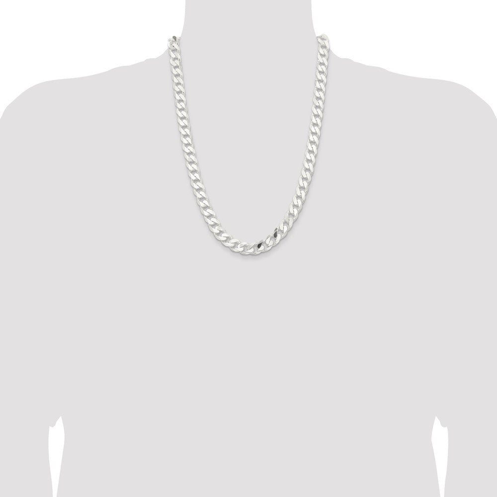 Sterling Silver 11mm Curb Chain 24 Inches