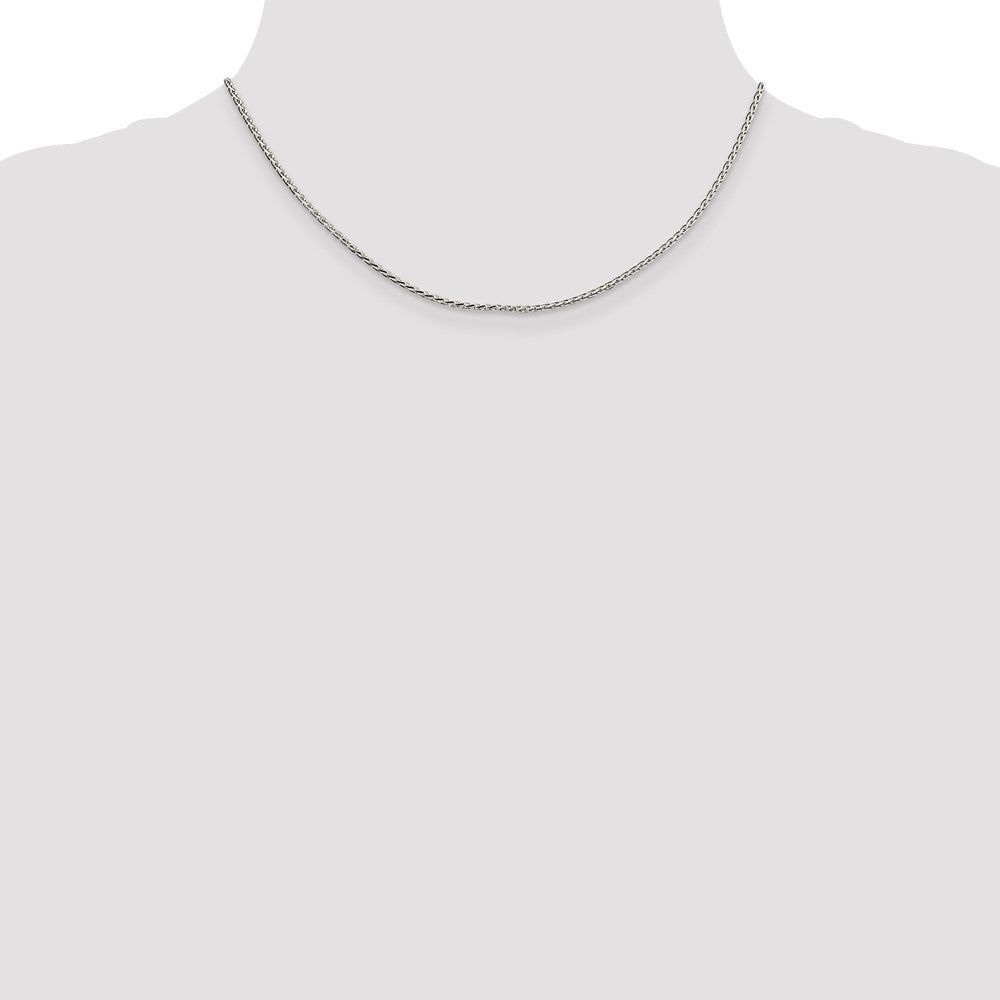 Sterling Silver 1.7mm Diamond-cut Round Spiga Chain 16 Inches