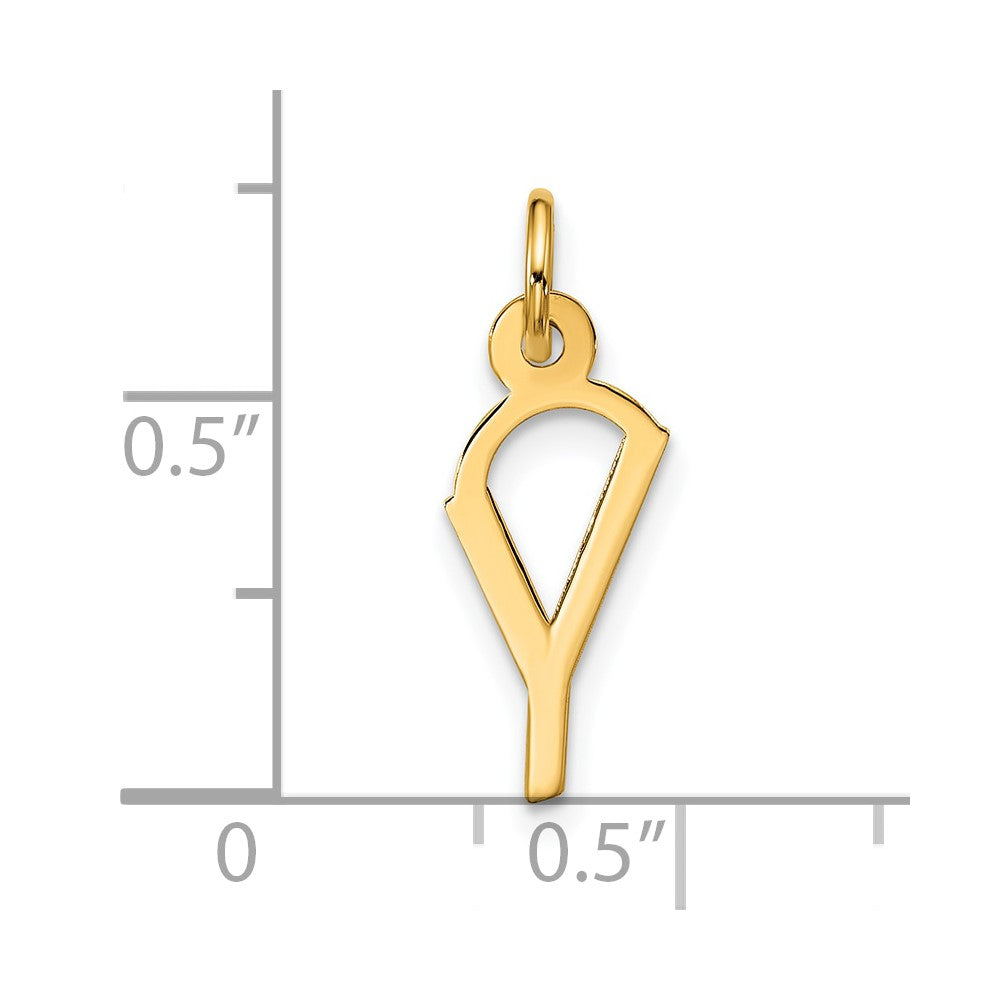 10k Large Slanted Block Initial Y Charm